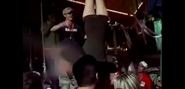  ENF - Exposed Tits At Party Spinning Upside Down